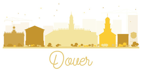 Naklejka premium Dover City skyline golden silhouette.