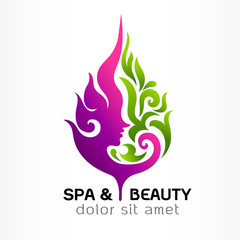 Spa & Beauty and nature symbols and concept,. Abstract design co