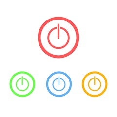 Colorful Set of Power Button Icons