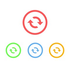 Colorful Set of Refresh or Sync or Update Icons