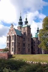 Fototapeta na wymiar Rosenborg Castle in Copenhagen, Denmark. Built in the Dutch Renaissance style in 1606 during the reign of Christian IV. The castle was used by Danish regents as a royal residence until around 1710