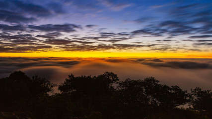 Sun and cloud at sunrise time at Doi Luang Chiang Dao, Chiang Mai