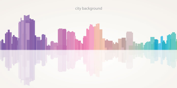 Colorful panorama city vector background