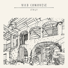 Italian countryside vintage postcard