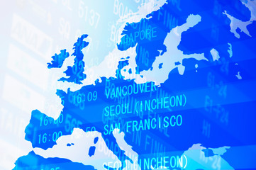 地球儀と空港イメージ 