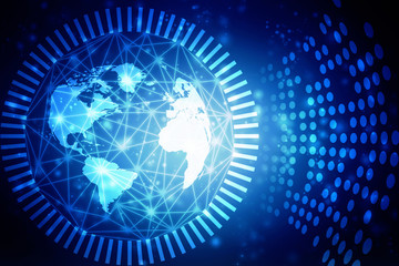 2d illustration Network community concept . Mixed media