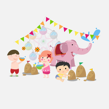 thailand. songkran day. - vector