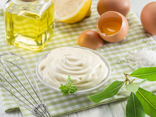 Natural mayonnaise ingredients and the sauce itself.