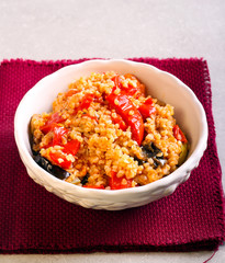 Bulgur with sauteed vegetables