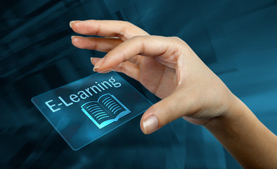 digital card with the word e-learning