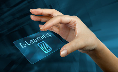 digital card with the word e-learning