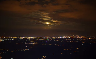 Gordijnen Panorama of the city at night. © makedonskii