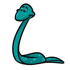 Green Snake fun cartoon illustration isolated image animal character 
