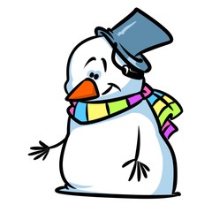 Snowman cartoon illustration isolated image character