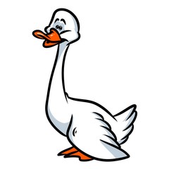 White goose cartoon illustration isolated image character
