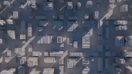 3d rendering of changing sun light. skyscrapers with realistic day change lightning. abstract city background