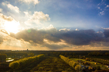 Nice sunset with clouds in Holland