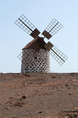 Fuerteventura, Isole Canarie: un mulino tradizionale a La Oliva il 6 settembre 2016