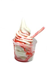  soft serve ice cream in a cup with topping - 121626639