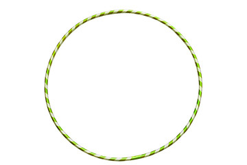 Versatile exerciser for sports , fitness and ballet. The hula Hoop light green with silver isolated...