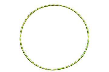 Versatile exerciser for sports , fitness and ballet. The hula Hoop light green with silver isolated on white background. Gymnastics, fitness, diet. © Stanislau_V
