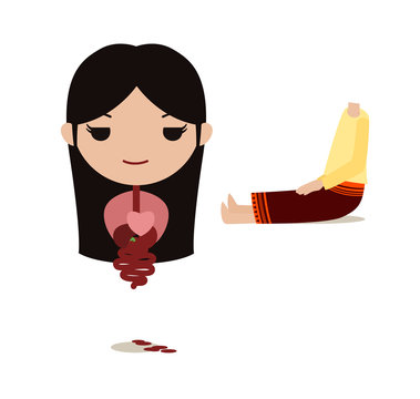 Thai ghost, Krasue, filth-eating spirit on Halloween