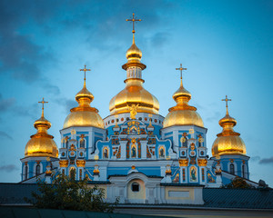 Avond Saint Michael Golden Domed Cathedral, Kiev, Oekraïne.