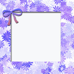 blue flowers scattered  on white center illustration