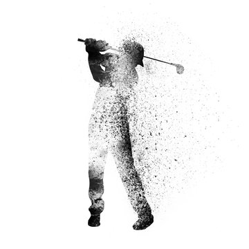 Golfer for Sports Concept. Vector abstract Illustration.