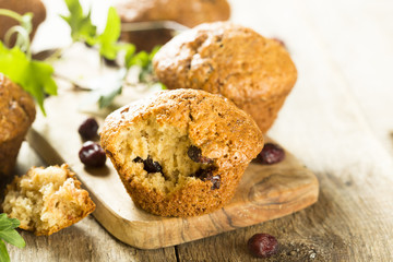 Muffins with dried fruits