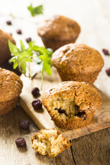 Muffins with dried fruits