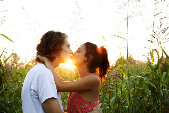Young couple kissing