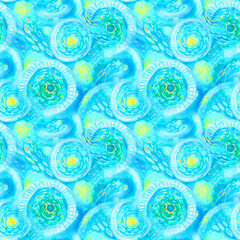 Abstract seamless acrylic ornamental pattern. Seamless texture in impressionism style.