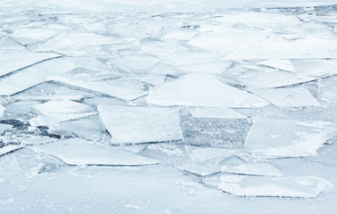 Winter frozen river or lake background