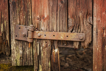 Rusty door hinge