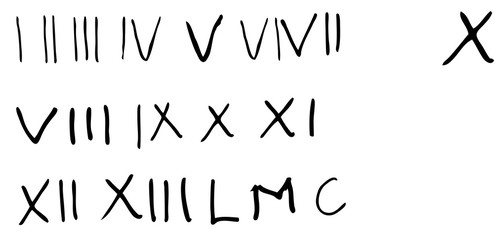 Hand Draw Sketch of Rome Number 
