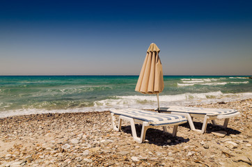Sunbeds on the Beach