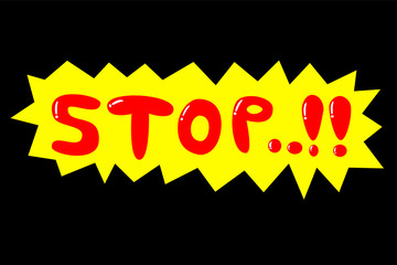 Simple vector Sign - Stop, at black background
