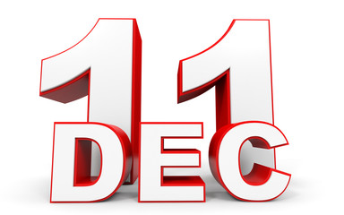 December 11. 3d text on white background.