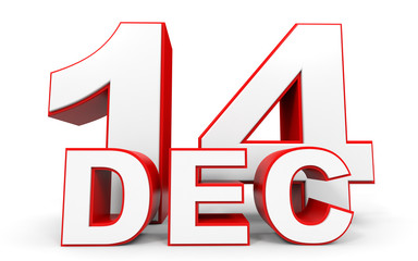 December 14. 3d text on white background.