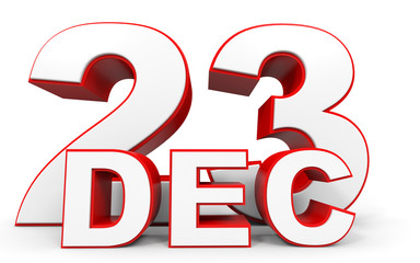 December 23. 3d text on white background.