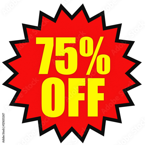 Discount 75 Percent Off 3D Illustration On White Background Photo discount-75-percent-off-3d-illustration-on-white-background-photo