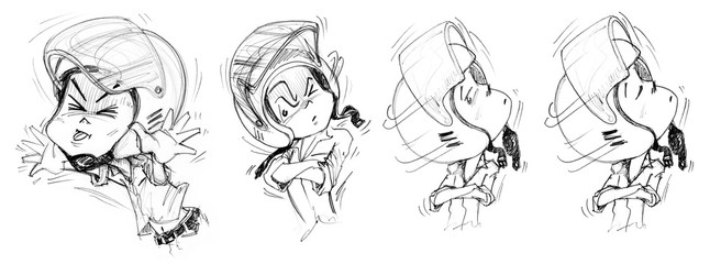 Felling Cartoon Animation Acting Bike Man Character design