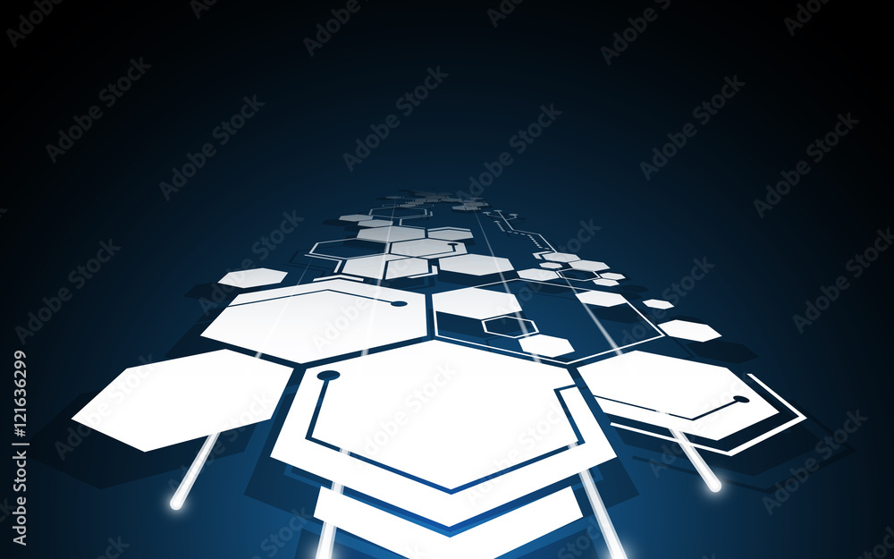 Aufkleber abstract hexagon pattern movement technology innovation concept background