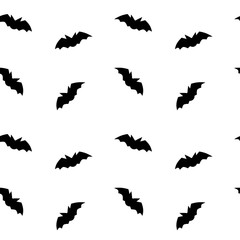 Fototapeta premium bats silhouette seamless vector pattern background illustration