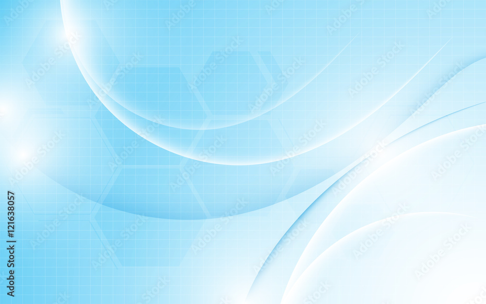 Poster abstract smooth line wave pattern with hexagon texture technology innovation concept design background