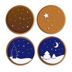 Christmas cookies isolated on white.