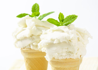 White ice cream cones