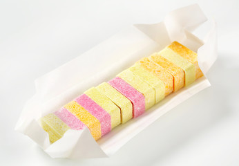 Fruit flavored candies