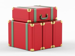 Traveling suitcases. 3D rendering